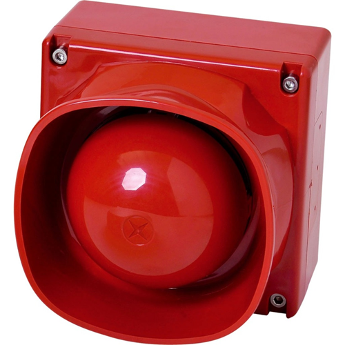 analoog adresseerbare zelfstandige sirene zonder onderbreking voor gebruik buitenshuis, rood - Bedraad - 101,3 dB(A) - Hoorbaar - Rood