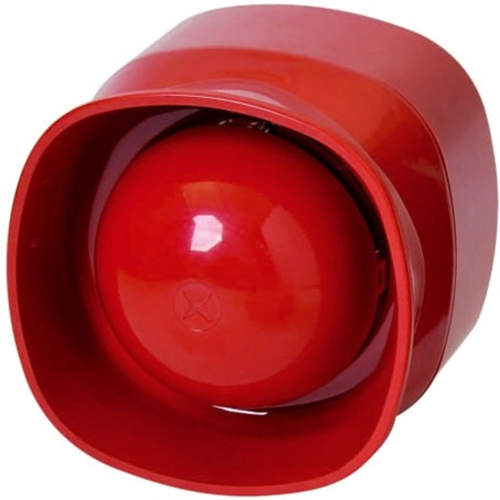 analoog adresseerbare zelfstandige sirene zonder onderbreking voor gebruik binnenshuis, rood - Bedraad - 101,3 dB(A) - Hoorbaar - Rood