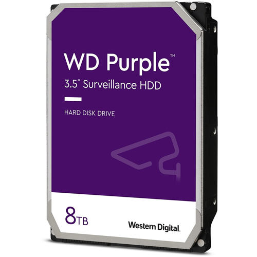WD Purple WD84PURZ 8 TB Harde schijf - 3.5" Intern - SATA (SATA/600) - CMR (Conventional Magnetic Recording) Method - Videobewakingssysteem Ondersteunde apparaten - 5640rpm