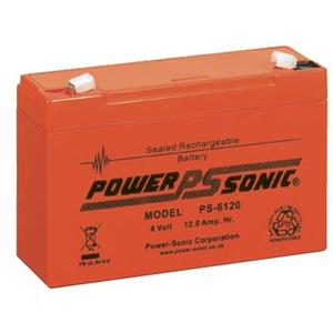 Powersonic PS-6120 V0 PS Series, 6V, 12Ah, Sealed Lead Acid Rechargable Battery, 20-Hr Rate Capacity 